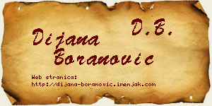 Dijana Boranović vizit kartica